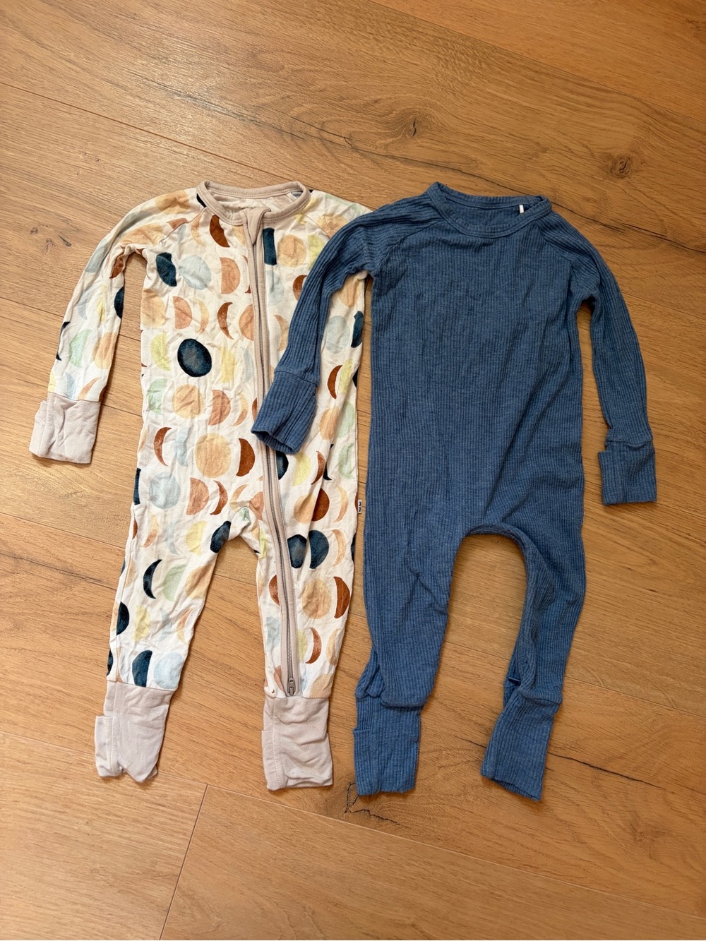 Set of 2 Little Sleepies brand convertible zippered sleepers